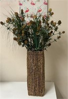 Bamboo Vase With Floral Stems