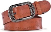 TUNGHO Vintage Womens Genuine Leather Belts With