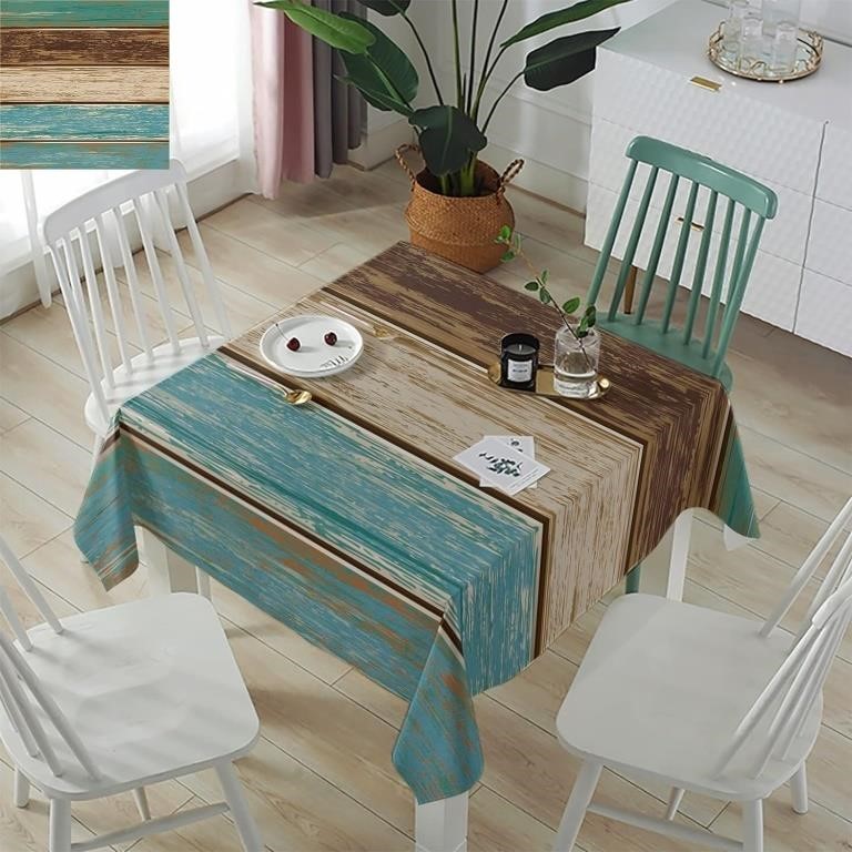 (60x60 inches - Teal) Rustic Tablecloth