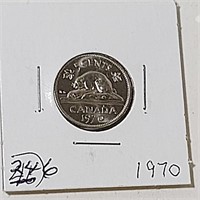 A gleaming 1970 Five cents