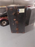 Steamer trunk, fiberboard, 22" x 22" x 42"