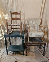 Children's Rocking Chairs, Side Table, & Bench