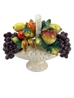 Large decorative ceramic fruit basket