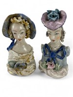 Vintage Cordey porcelain Victorian female busts