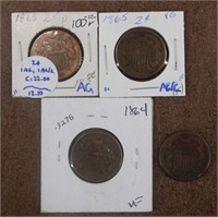 Lot of 4 Shield Back 2 Cents