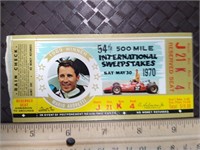 Indy 500 Ticket 54th  Race 1970