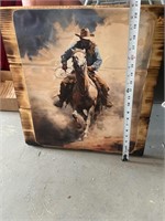 Wood cowboy picture