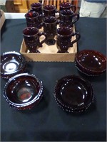 Avon Ruby Red coffee / 8 sm bowls