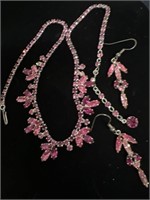 Sherman unsigned Hyacinth & Rose Necklace +