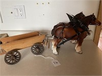 Collectible Breyer 2 horse &wagon