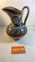 Hand Painted Clay Pitcher