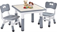 Kids Table and 2 Chairs Set  Height Adjustable