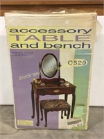 New in box Accessory table and bench