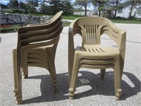 ^LPO* (7) Plastic Stackable Outdoor Chairs