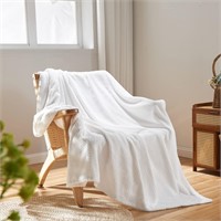 NEWCOSPLAY Super Soft Twin Blanket White Premium S