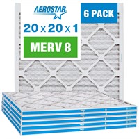 Aerostar 20x20x1 MERV 8 Pleated Air Filter, AC Fur