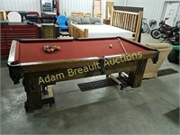 Wood frame 3-pc slate drop pocket pool table