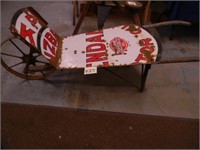 Kendall Motor Oil Porcelain Sign Wheelbarrow