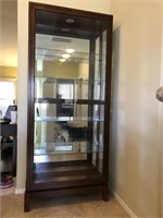 Wood & Glass Lighted Display Cabinet