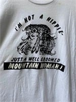 Hippy Mountain Woman Vintage T-Shirt - L