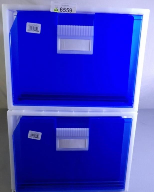 2 Storex Storage Drawers Frost Indigo