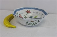 Vintage Hand Painted Floral Fruit Bowl