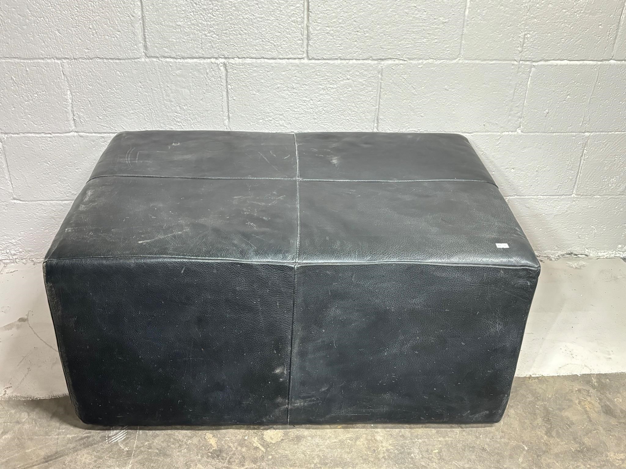 Leather Ottoman With Wheels