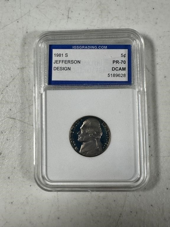 1981 JEFFERSON NICKEL - S - IGS GRADING PR-70