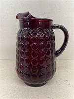 Ruby red ice lip pitcher