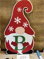 Gnome porch decor; "B"