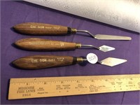 Lot of 3 Painting Palette Knives Made in Italy