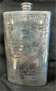 St Andrews pewter flask