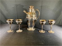 Coffee Pitcher/Urn with Matching Cordial cups