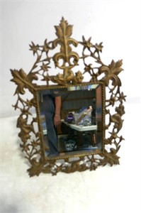 Beautiful Brass Framed Beveled Glass Mirror