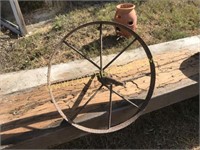 Rusty iron wheel