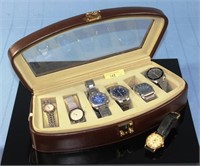 Watch Display Case W/Seven Watches