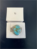 Large Turquoise on Silver Sz 11U230