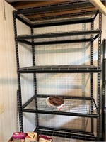 Heavy Metal & Wire Shelving Unit, 2'D x 4'W x 7'T