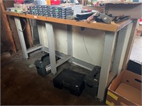 Metal Frame, Wood Top Shop Table, 6'L x 2'W x 3'T