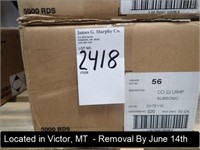 CASE OF (5,000) ROUNDS OF CCI .22 LR HP AMMO