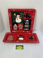 Home and garden Party Stoneware Christmas Trays