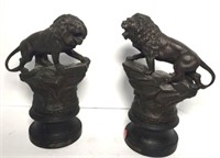 Pair of Metal  Lion Sculptures