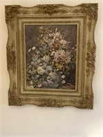 Floral Print in Frane 29 " c 25" including frame