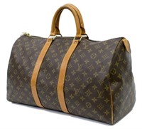 LOUIS VUITTON 'KEEPALL' MONOGRAM CANVAS DUFFEL