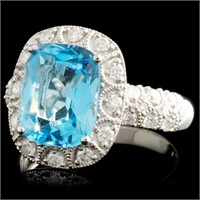 Topaz & Diam Ring in 14K Gold (3.24ct & 0.50ctw)