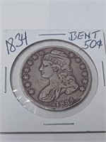 1834 Bust Silver Half Dollar Coin