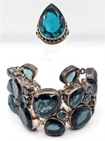 Sterling & Semi-Precious Stone Bracelet & Ring