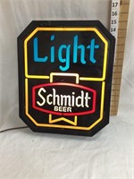 1983 Schmidt Light Beer Light, Working, Plastic,