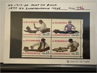 1717-20 MINT NH BLOCK 1977 ISS INDEPENDENCE BLOCK