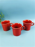 Fiesta Set of 3 Red Coffee Cups